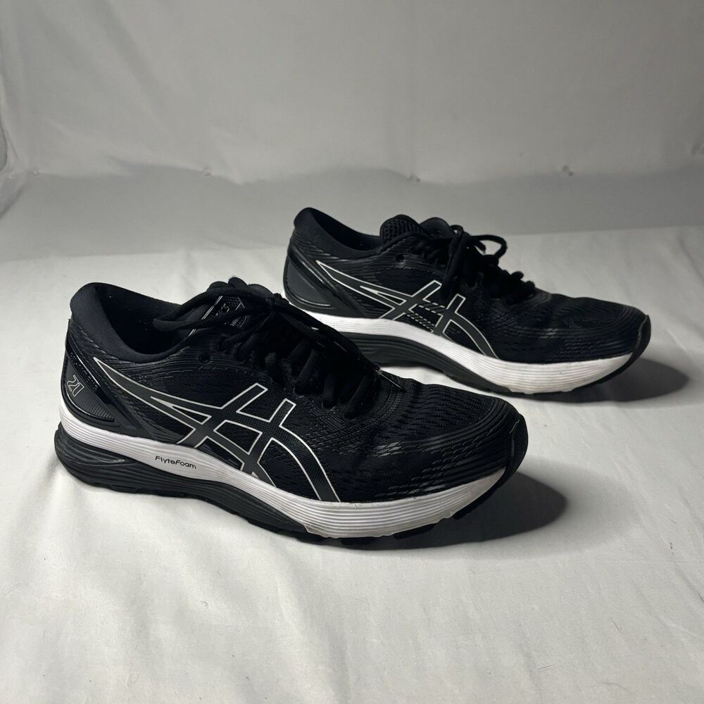 ASICS GEL-Nimbus 21 Black White Running Shoes Women’s Size 9.5